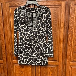 INC International Concepts Monochrome Patterned Tunic top